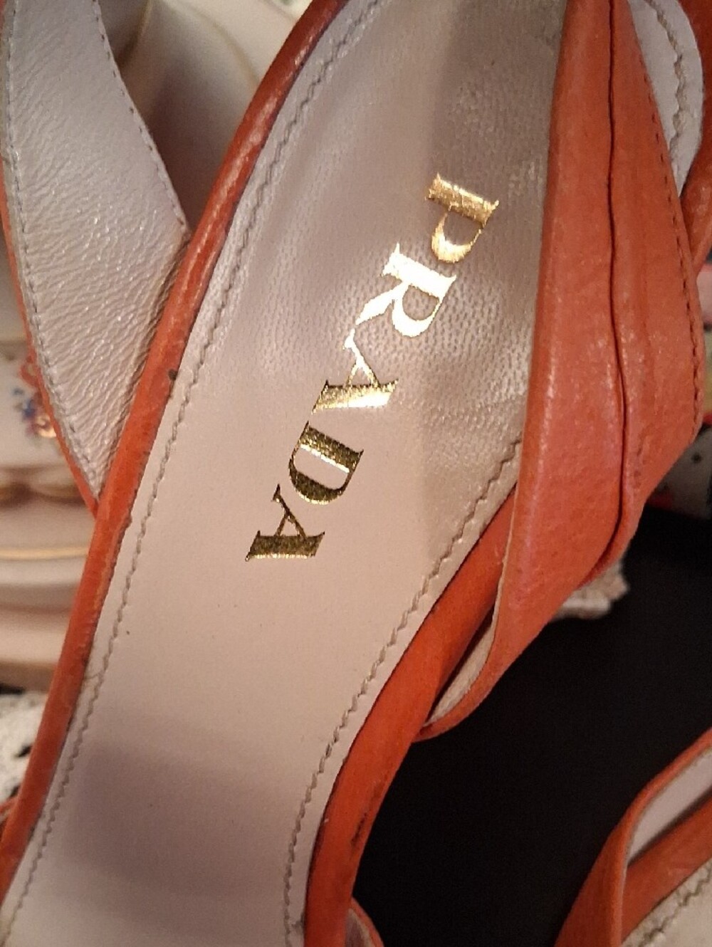 Prada Orange Knotted Slingback High Heels - Picture 5 of 8